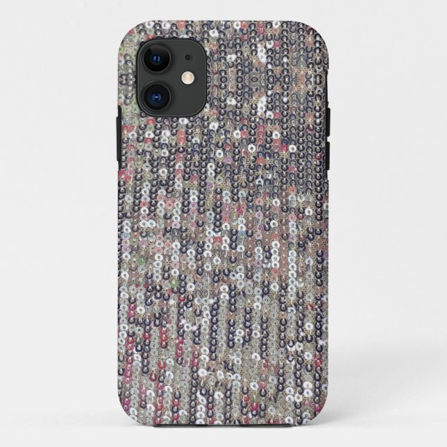 Elegant silver pink girly glitter sequins  Case-Mate iPhone case (Back)