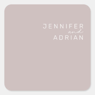 Elegant Silver Pink Minimal Modern Envelope Seals
