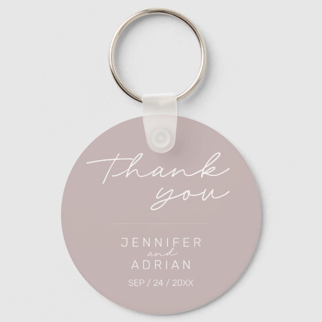 Elegant Silver Pink Minimal Wedding keychain  (Front)