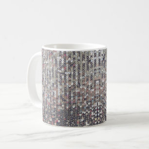 Elegant Silver pink white crystal sequin  Coffee Mug