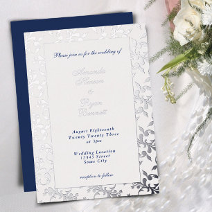 Elegant Silver Pressed Rococo Pattern Wedding