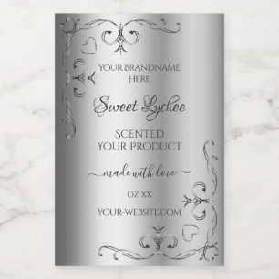 Elegant Silver Product Labels Ornate Corner Border