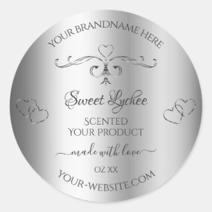 Elegant Silver Product Labels Ornate Ornamental