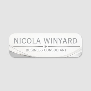 Elegant Silver Professional Name Tag
