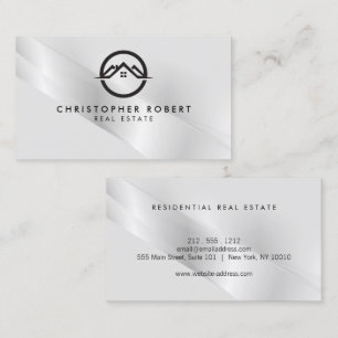 Elegant Silver Real Estate Business Card