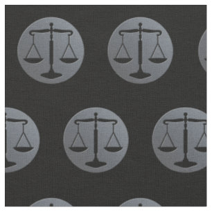 Elegant Silver Scales of Justice Lawyer Fabric