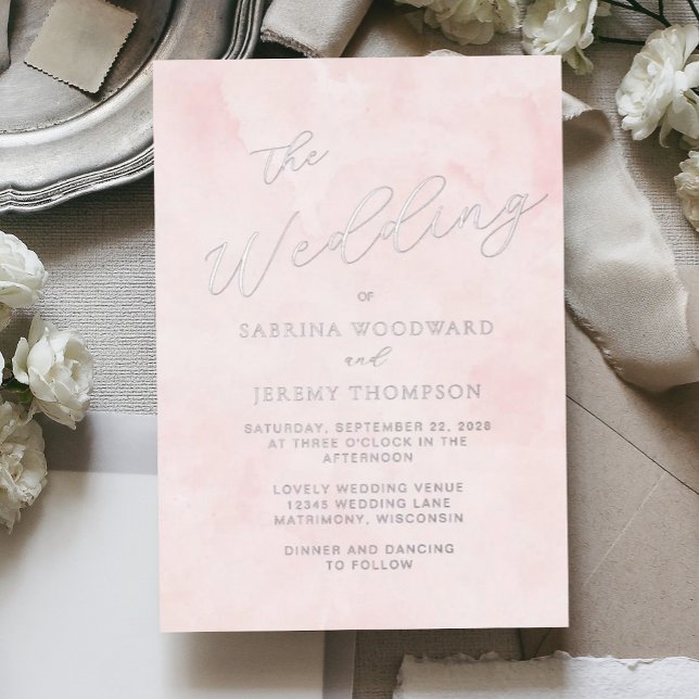 Elegant Silver Script Blush Watercolor Wash (Creator Uploaded)