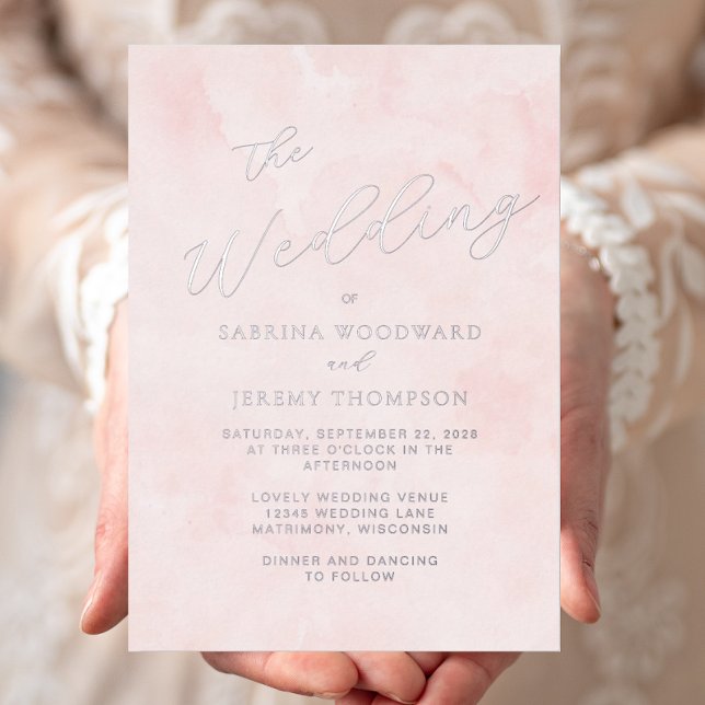 Elegant Silver Script Blush Watercolor Wash (Creator Uploaded)