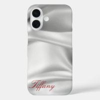 Elegant Silver Silk | Platinum Custom Phone Case