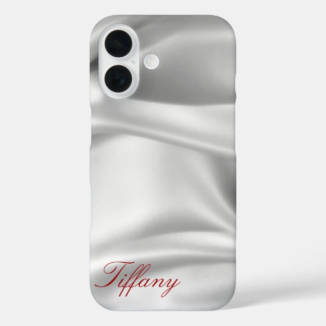 Elegant Silver Silk | Platinum Custom Phone Case (Back)