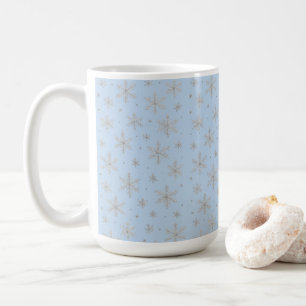 Elegant Silver Snowflake Winter Holiday Coffee Mug