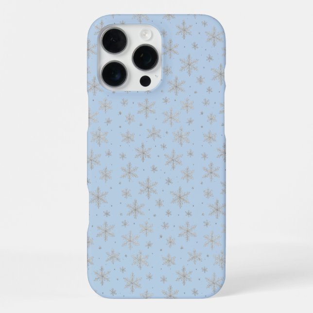 Elegant Silver Snowflake | Winter Holiday  iPhone Case (Back)