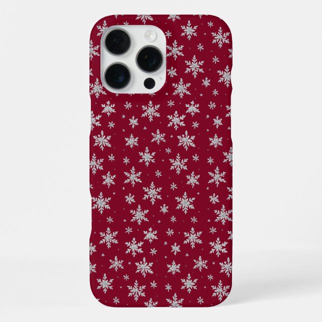 Elegant Silver Snowflake | Winter Holiday  iPhone Case (Back)