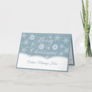 Elegant Silver Snowflakes Merry Christmas Quote Card