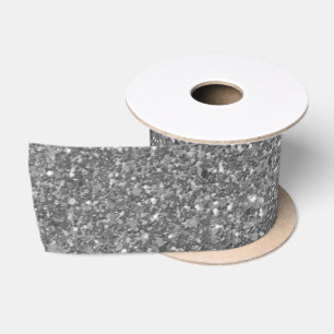 Elegant Silver Sparkle Satin Ribbon