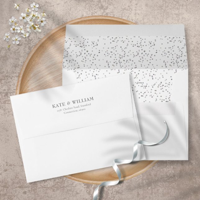 Elegant Silver Stardust Return Address Envelope (Creator Uploaded)