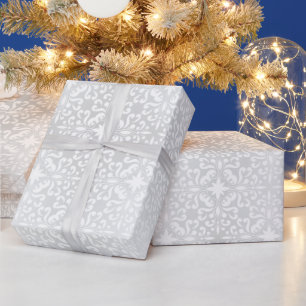 Elegant Silver Swirls Wrapping Paper