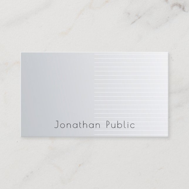 Elegant Silver Template Professional Luxury Modern Business Card (Front)
