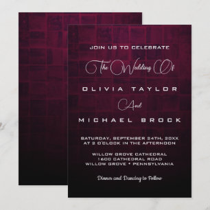 Elegant silver text on dark background wedding inv invitation
