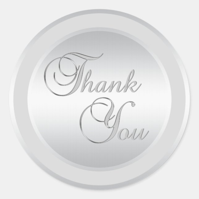 Elegant SILVER Thank You Envelope Seals (Front)