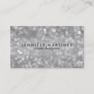 Elegant Silver Tones Glitter & Sparkles Business Card