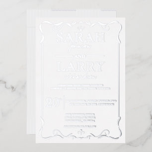Elegant Silver Traditional Wedding Foil Invitation