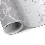 Elegant Silver Wedding Bands in Hearts Wrapping Paper<br><div class="desc">Elegant Silver with Silver Weddings Bands Gift Wrap. Also great for anniversaries. ⭐This Product is 100% Customisable. Graphics and / or text can be added, deleted, moved, resized, changed around, rotated, etc... 99% of my designs in my store are done in layers. This makes it easy for you to resize...</div>