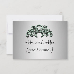 ELEGANT SILVER WEDDING ESCORT CARD