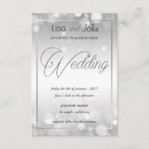 Elegant Silver Wedding Invitation