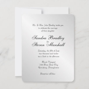 Elegant Silver Wedding Invitations