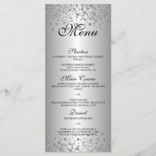 Elegant silver Wedding Menu