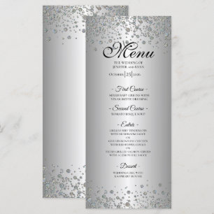 Elegant silver Wedding Menu