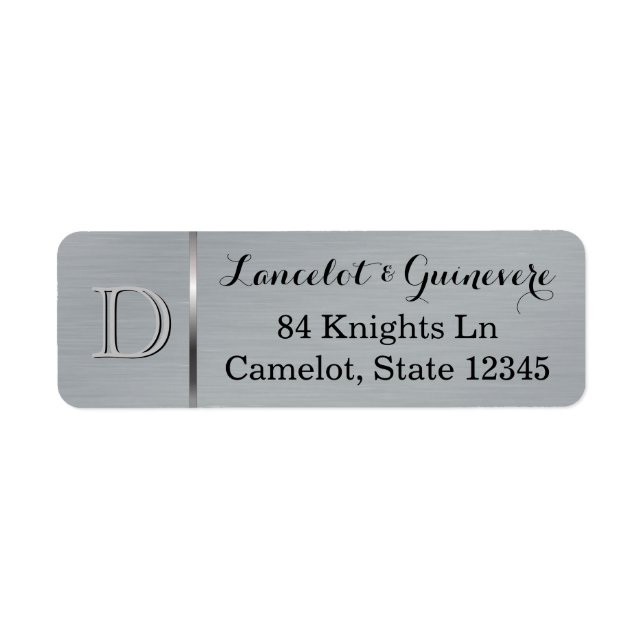 Elegant Silver Wedding Monogram Initial (Front)