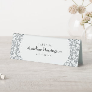 Elegant Silver Wedding Place Card