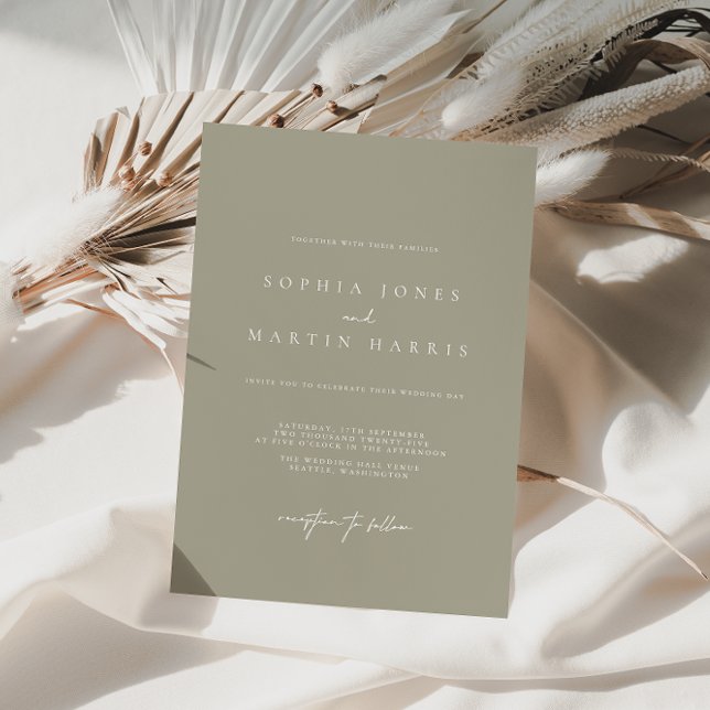 Elegant Silver & White Modern Wedding Invitation (Creator Uploaded)