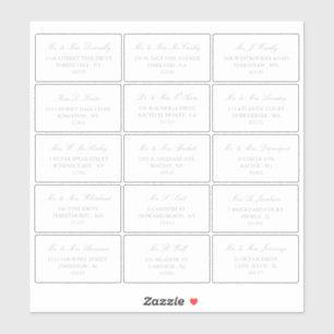 Elegant Silver & White Wedding Individual Address