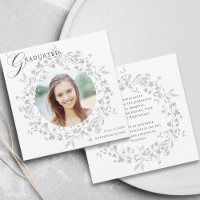 Elegant Silver Wildflower Wreath Graduation
