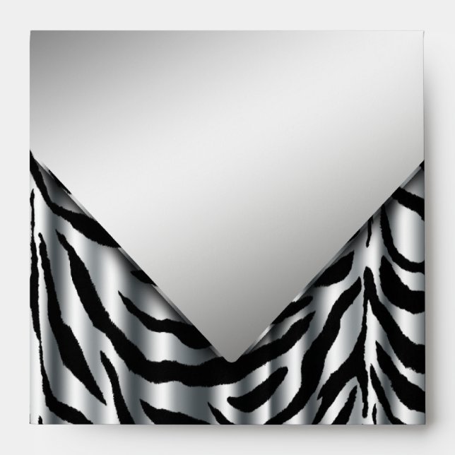Elegant Silver Zebra Envelopes (Front)