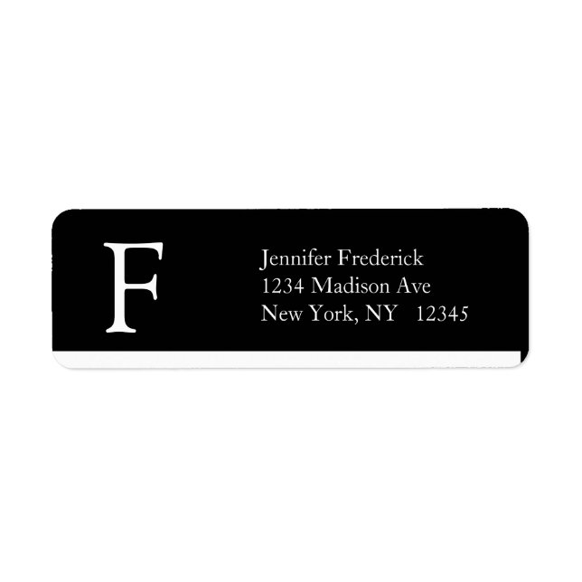 Elegant Simple Address Labels Monogram F (Front)