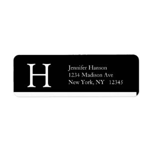 Elegant Simple Address Labels Monogram H