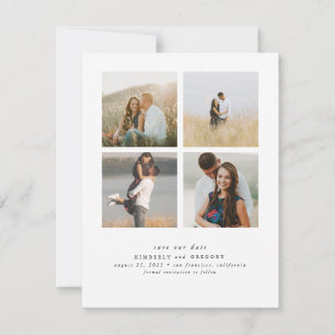 Elegant Simple and Cute Four Photos Save the Date
