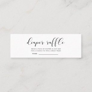 Elegant & simple baby shower diaper raffle ticket