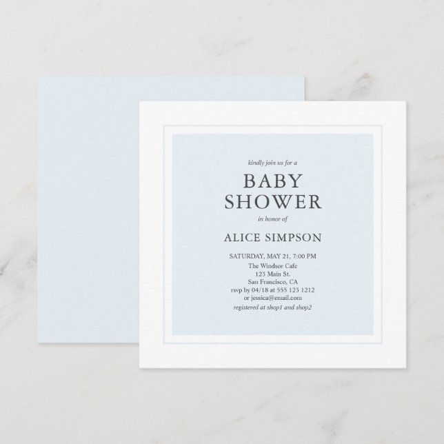 Elegant Simple Baby Shower Invitation (Front/Back)