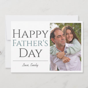 Elegant Simple Best Dad Ever Fathers Day Photo Holiday Card