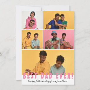 Elegant Simple Best Dad Ever Fathers Day Photo Holiday Card