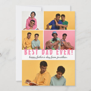 Elegant Simple Best Dad Ever Fathers Day Photo Holiday Card