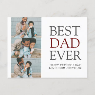 Elegant Simple Best Dad Ever Fathers Day Photo Holiday Postcard