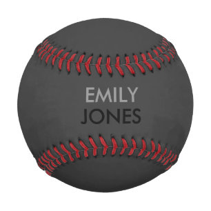 Elegant simple black and grey personalised baseball