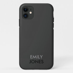 Elegant simple black and grey personalised iPhone 11 case