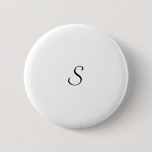 Elegant Simple Black and White Monogram 6 Cm Round Badge